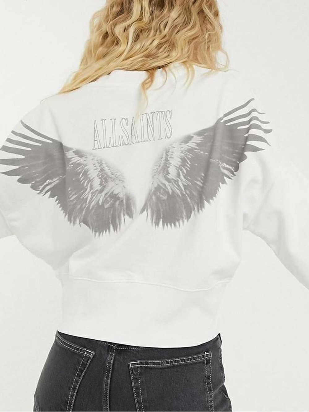 All Saints Wingan Enrico Sweatshirt in White Sz L